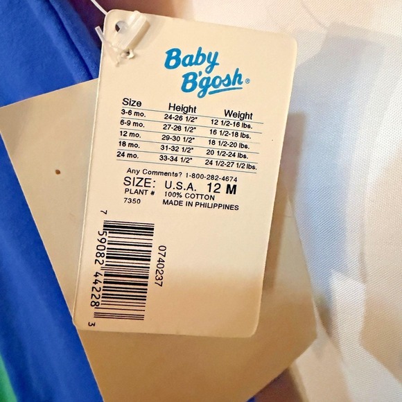 OshKosh B’gosh Other - Vtg NWT Baby B'gosh 12M colorblock romper embroidered bugs 100%‎ cotton